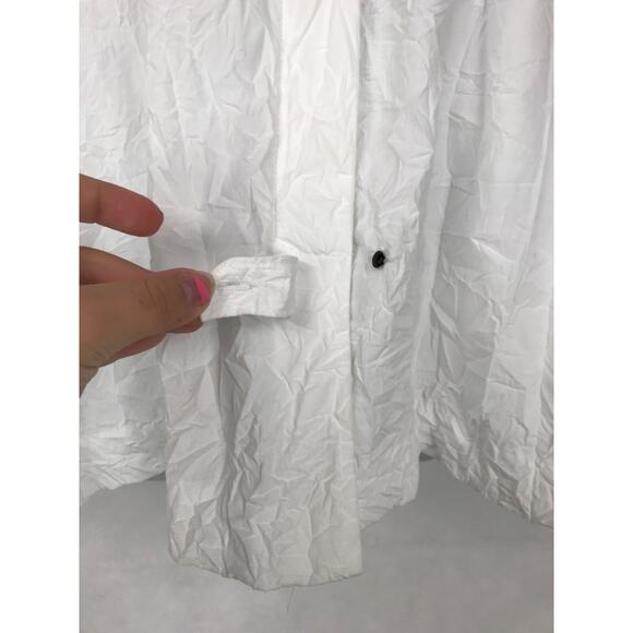 Spirithouse Crinkle Ranger Shirt Button Swing Top M White Lighweight Lagenlook - Picture 7 of 15